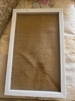 White Wood Frame with Burlap Insert