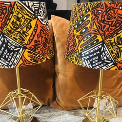 African Themed Lamps (Set of 2)