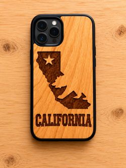 California map
 design wood phone case for iPhone and Samsung galaxy