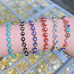 Gold Plated Evil Eye 🧿 Bracelet Different Colors