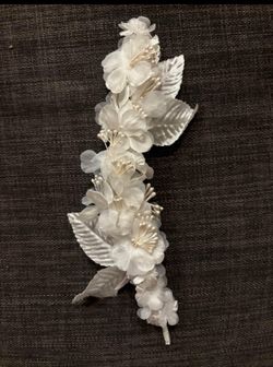 Floral white 9” sprig headband headwear fashion crafting hat wedding