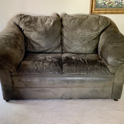 FREE - Olive Green Microfiber/Suede Loveseat *Must Go*