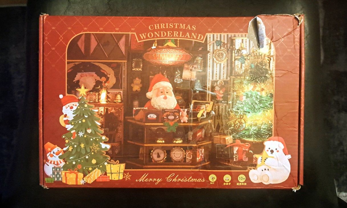 Christmas Village Miniature Santa Dollhouse DIY Kit for Adults Open Box New
