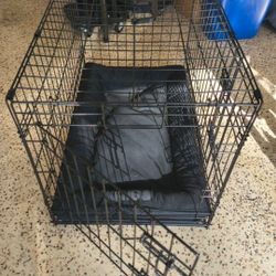 Black Foldable Metal Wire Dog Crate, Plastic Tray and Durable Black Kong  Mat 
