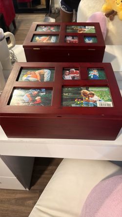 Melannco Wood Photo Keepsake Box