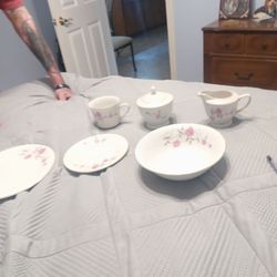 White with pink flowers not sure of brand
