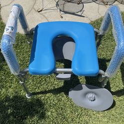 PLATINUM Health ULTIMATE 3 n 1 Adjustable Commode Bedside/Toilet/Shower Chair Padded Seat Armrests