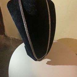 2pc Silver Rope 22in Necklace New 