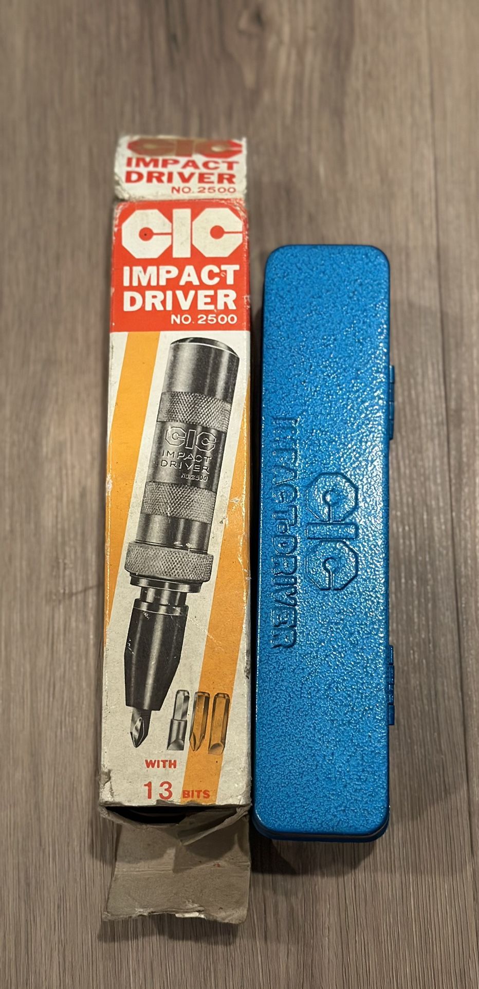 Vintage CIC Impact Driver No. 2500 w/ Metal Storage Case & 13 Bits