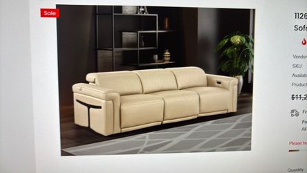 Sofa - DivanItalia Beige 3-power reclining sofa