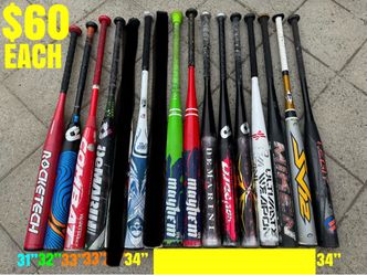 Softball Bats Sizes are labeled in the pictures $60 each firm have more equipment available
