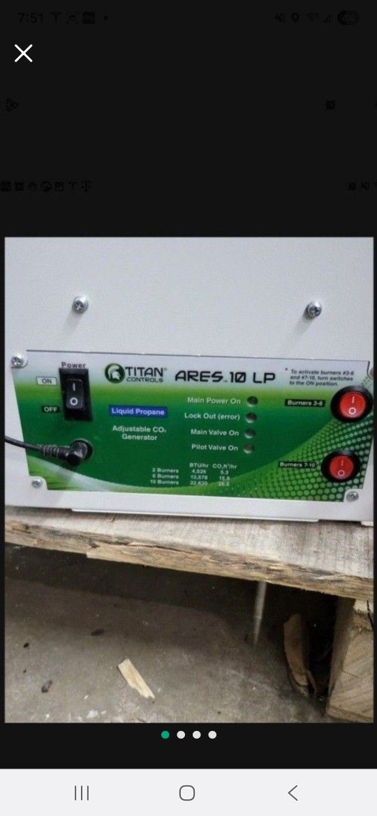 Titan Controls Ares 10 - Ten Burner LP CO2 Generator - 26.5 CUFT/HR