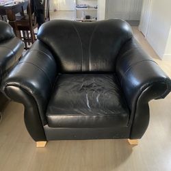 Single Living Room Chair Black Leather