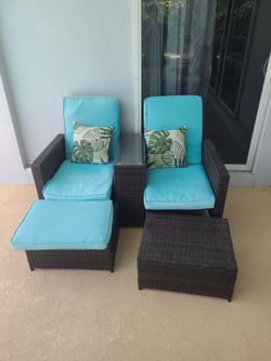 3-Piece Wicker Patio Conversation Set