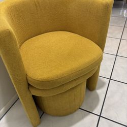 Mustard Chair With Foot Stool