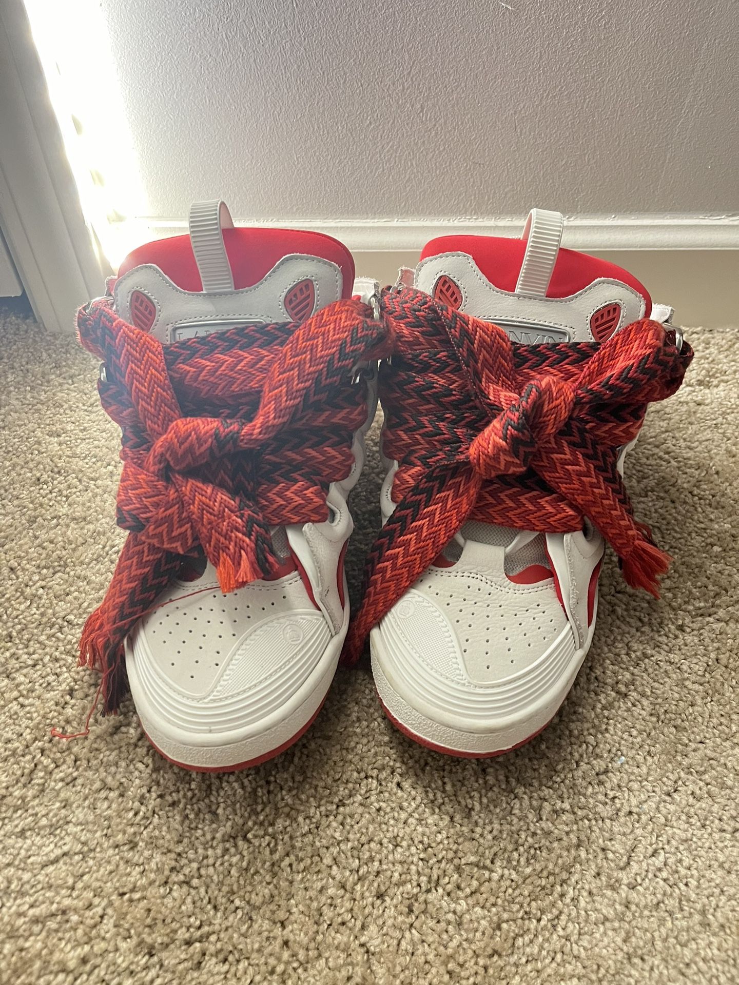Lanvin Curb Sneakers red and white