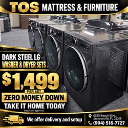 LG Dark Steel Front-Load Washer & Dryer Set 🚚WE DELIVER🚚