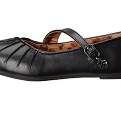 Jessica Simpson Elizabella Flat (Little Kid/Big Kid), Black, 4