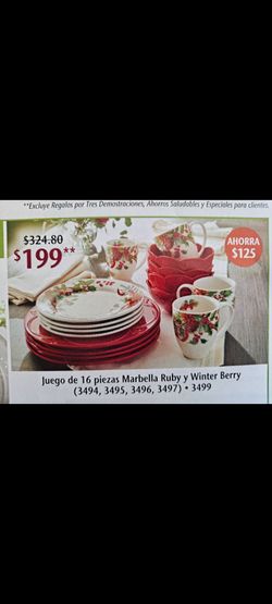 JUEGO DE 16 PIEZAS MARBELLA WINTER BERRY PRINCESS HOUSE 🌷 ⚘️