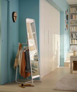 White Full-Length Standing Floor Mirror