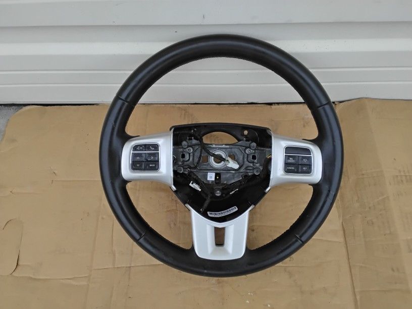 Nice 2017 To 2018 Dodge Journey Black Leather Steering Wheel OEM Very Clean Like New.