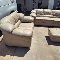 Leather loveseat recliner set 4 pieces 