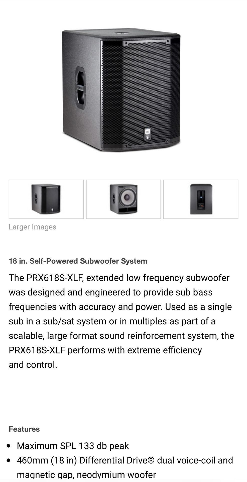 JBL PRX 618S XLF for Sale in Escondido, CA OfferUp
