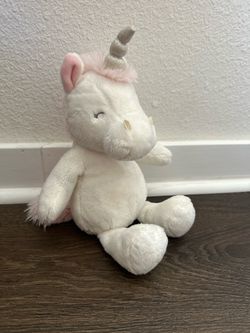 Carters Plush Unicorn White Pink Baby Lovey Wind Up Musical Toy Twinkle Star 12"