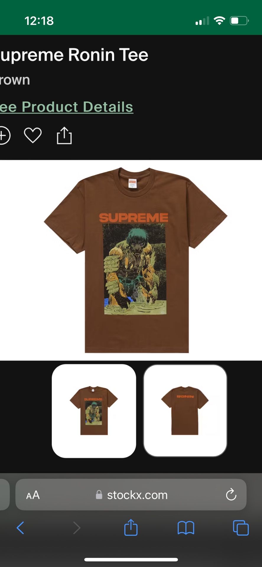 Supreme Ronin T Shirt Size XL
