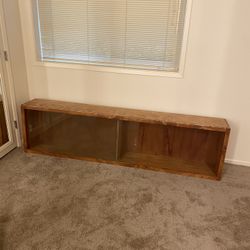 Free .Display Case Made Of Solid Wood Frame With  Glass Sliding Doors .