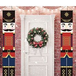 Nutcracker Christmas Decorations - Nutcracker Banners - Life Size Soldier Model Nutcracker Porch Signs - Xmas Decor Banners for Indoor & Outdoor, Home