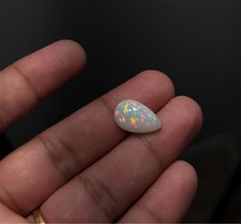 Natural Ethiopian Welo Opal 6.6 Ct Pear Cabochon Loose Gemstone 18.02x11.24mm