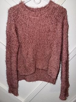Dusty Rose Fuzzy Knit Sweater