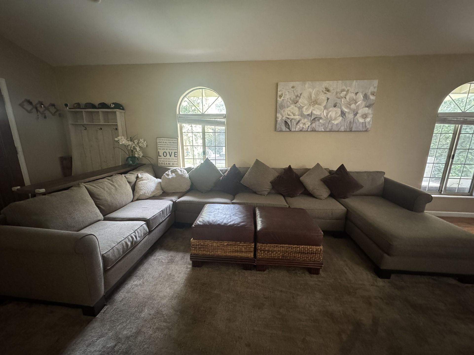 Sectional Couch And Dining Table Set For Sale