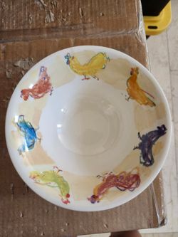 Vintage 1995 Tiffany Co Rooster Cereal Bowl