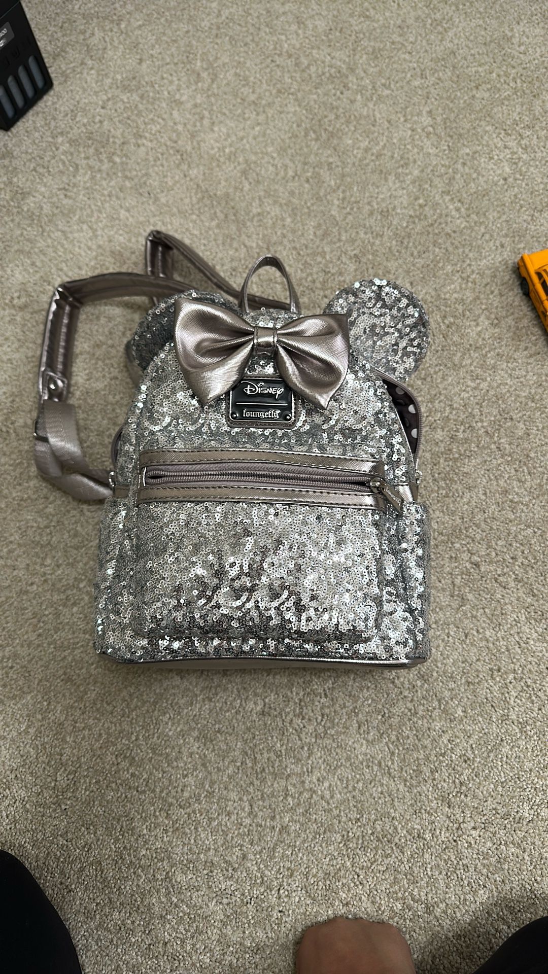 Loungefly Disney Minnie Mouse Silver Sequin Backpack