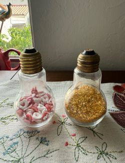 Lightbulb Glass Jar Set Of 2