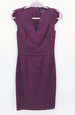 Brand New French Connection Purple V-Neck Sheath Dress Size 4