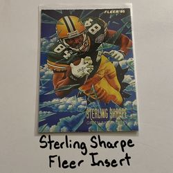 Sterling Sharpe Green Bay Packers Hall of Fame WR Fleer Short Print Insert Card. 