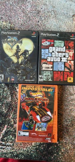 PS2 Game Lot – Kingdom Hearts, GTA III, Hot Wheels