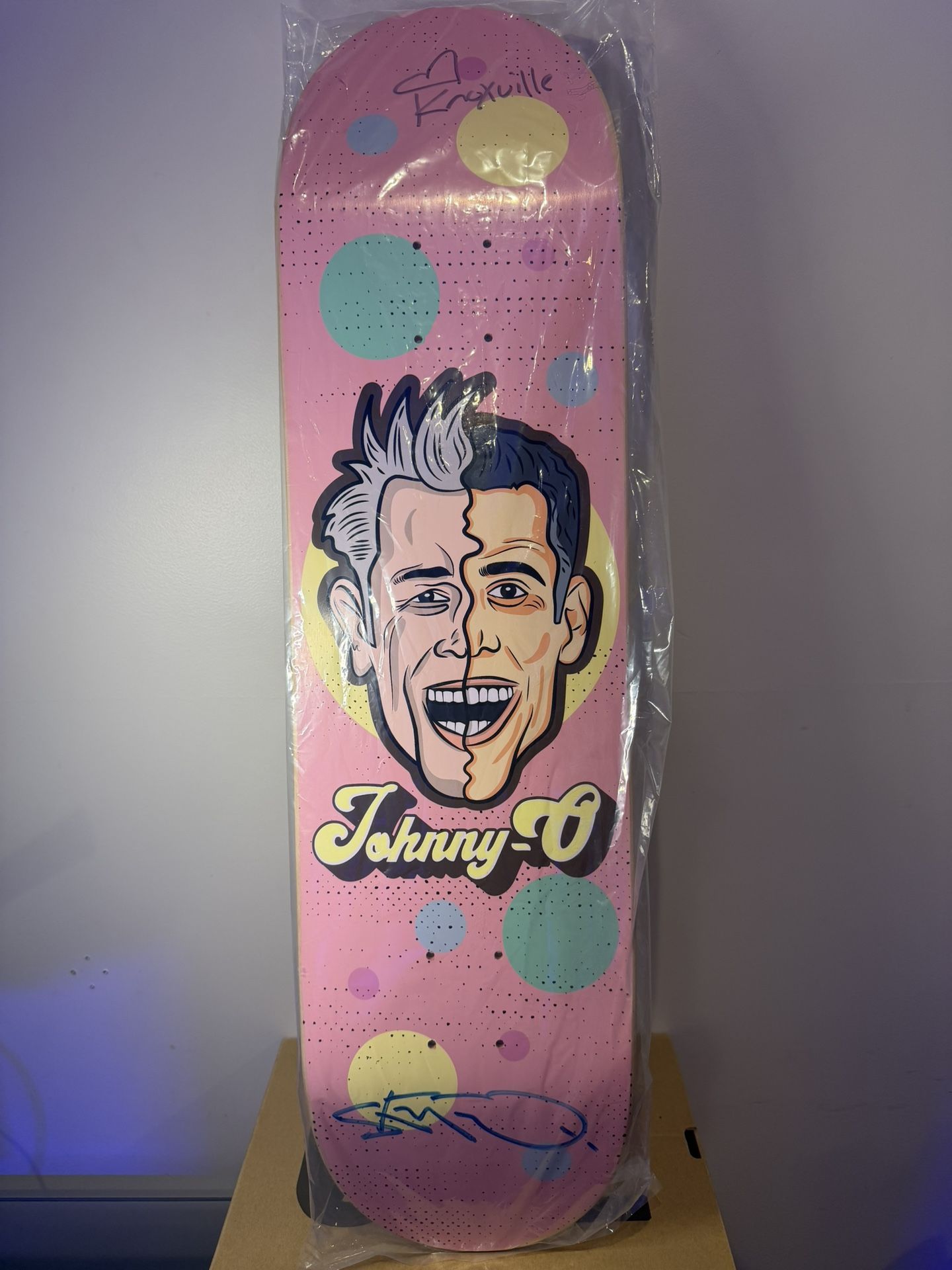 Johnny-O Skateboard Signed Deck By Steve-O And Johnny Knoxville