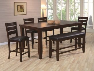 NEW 6pc Counter Height DINING Room SET Table Chairs Bench💥NO CREDIT NEEDED $10 Down
