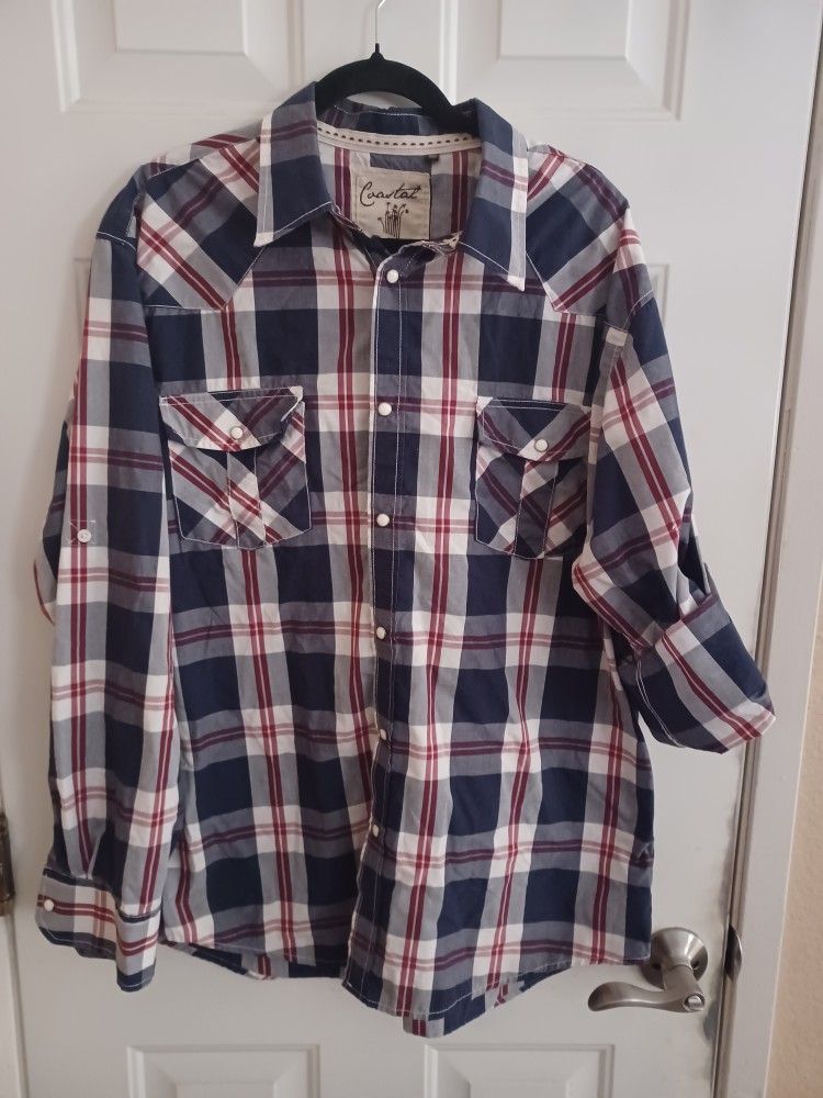 Mens Coastal Plaid Button Long Sleeve
