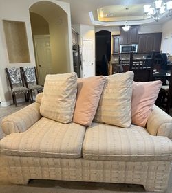 Beautiful Vintage Cloth Sofas Pair 