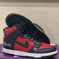 Nike Sb Dunk High x Supreme By Any Means Navy DN3741-600 Men’s Size 7.5