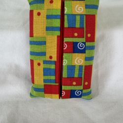 Kleenex Tissue Holder Handmade Geo Shapes Multi Colored 