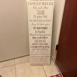 Family Rules Wall Decor 