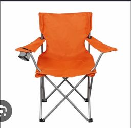 Orange Folding Camping Chair with Cup Holder
