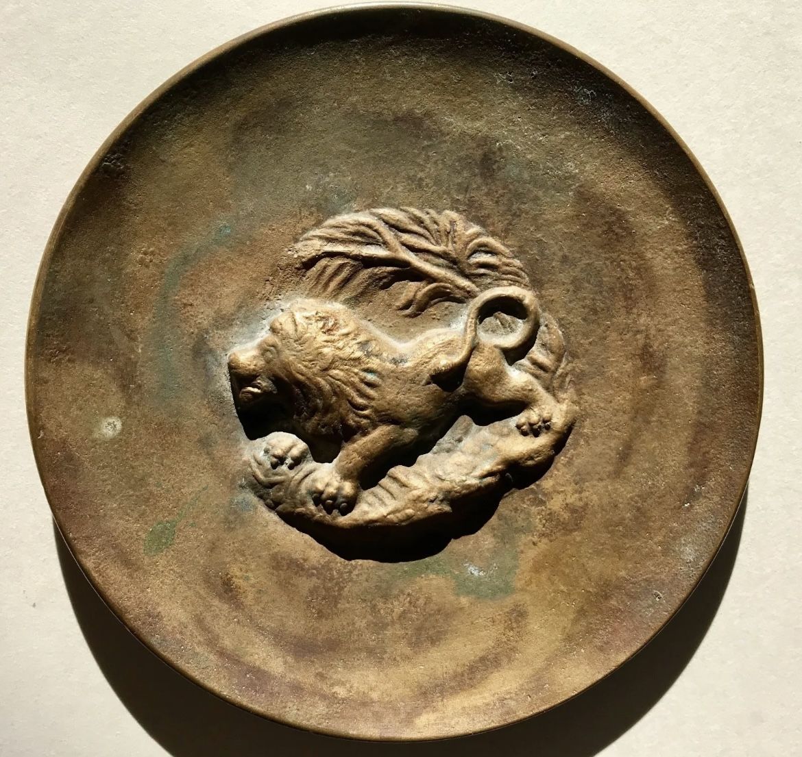Rare 6" bronze Tinos Lion from Denmark. Item weighs 1.10 ounces.