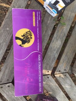 Hair straightener brush